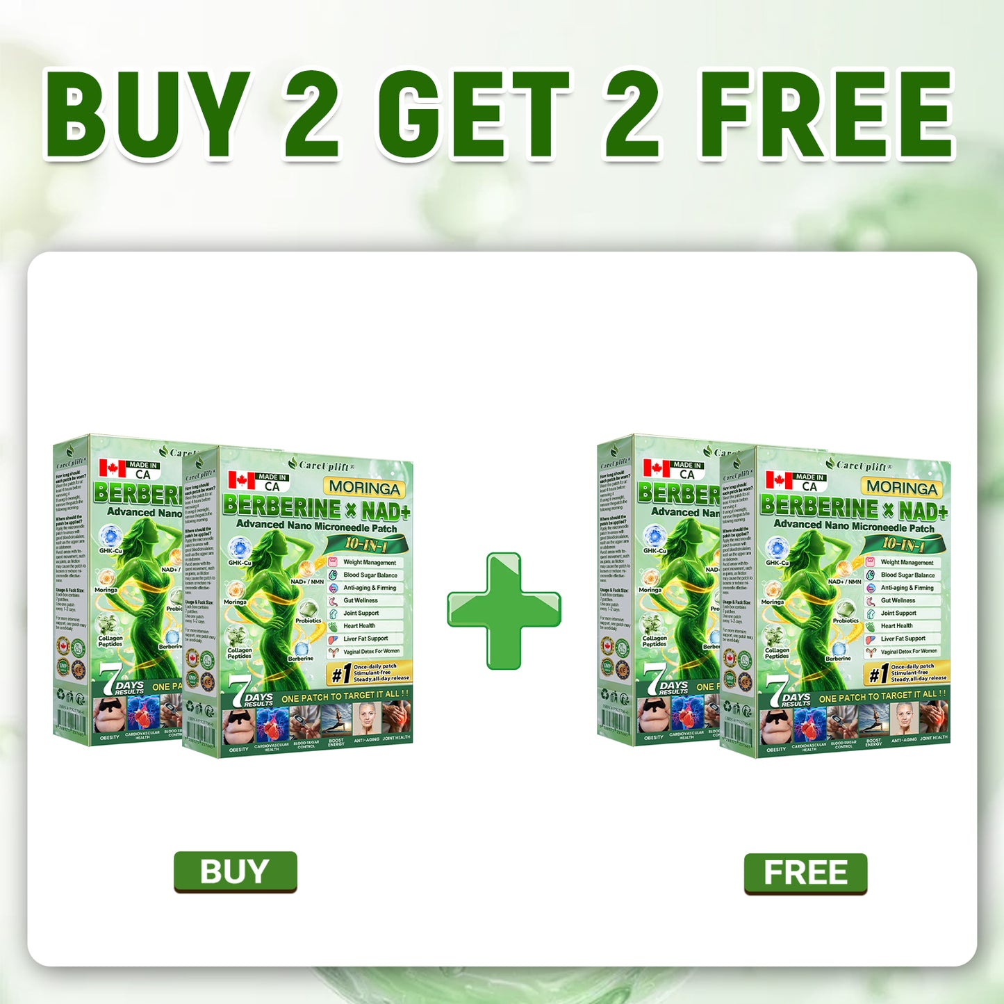 🇨🇦 𝐎𝐟𝐟𝐢𝐜𝐢𝐚𝐥 𝐒𝐭𝐨𝐫𝐞 | 💚 𝑪𝒂𝒓𝒆𝑼𝒑𝒍𝒊𝒇𝒕® 𝟏𝟎-𝐢𝐧-𝟏 𝐍𝐚𝐧𝐨 𝐏𝐚𝐭𝐜𝐡 🌿 𝑴𝒐𝒓𝒊𝒏𝒈𝒂 · 𝑩𝒆𝒓𝒃𝒆𝒓𝒊𝒏𝒆 × 𝐍𝐀𝐃+ 𝐬𝐮𝐩𝐩𝐨𝐫𝐭𝐬 𝐦𝐞𝐭𝐚𝐛𝐨𝐥𝐢𝐬𝐦, 𝐚𝐩𝐩𝐞𝐭𝐢𝐭𝐞 𝐛𝐚𝐥𝐚𝐧𝐜𝐞, 𝐞𝐧𝐞𝐫𝐠𝐲, 𝐛𝐥𝐨𝐚𝐭𝐢𝐧𝐠 𝐫𝐞𝐥𝐢𝐞𝐟 & 𝐡𝐞𝐚𝐥𝐭𝐡𝐲 𝐛𝐥𝐨𝐨𝐝 𝐬𝐮𝐠𝐚𝐫 𝐛𝐚𝐥𝐚𝐧𝐜𝐞. 𝐎𝐧𝐜𝐞 𝐝𝐚𝐢𝐥𝐲. 𝐍𝐨 𝐬𝐡𝐨𝐭𝐬. 𝐍𝐨 𝐩𝐢𝐥𝐥𝐬.